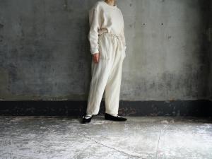 wright.  Wool Linen Gauze Convertible Baggy Pants