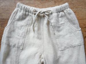 wright.  Wool Linen Gauze Convertible Baggy Pants