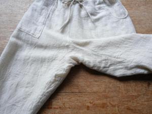 wright.  Wool Linen Gauze Convertible Baggy Pants