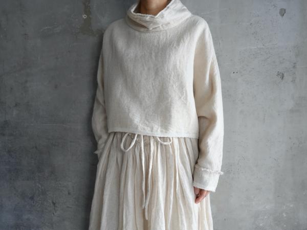 ご予約品 wright. Wool Linen Bottle Neck Dolman Blouse