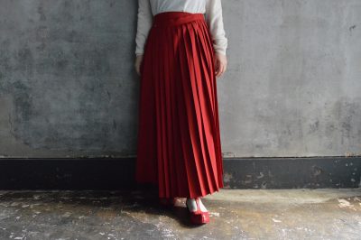 humoresqueプリーツスカートwrap skirt bordeaux36-